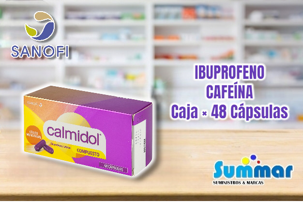 Calmidol Compuesto Caja x 48 Cápsulas (Ibuprofeno Cafeína) SANOFI