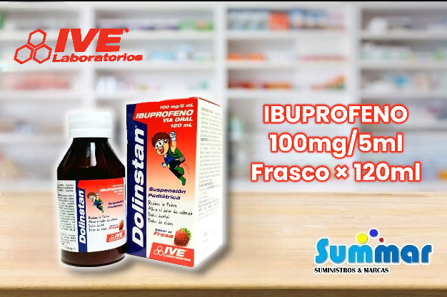 Dolinstan 100mg/5ml Frasco x 120ml (Ibuprofeno) IVE LABORATORIOS