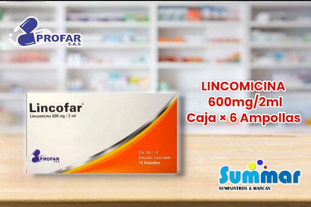 Lincofar 600mg/2ml Caja x 10 Ampollas (Lincomicina) PROFAR S.A.S