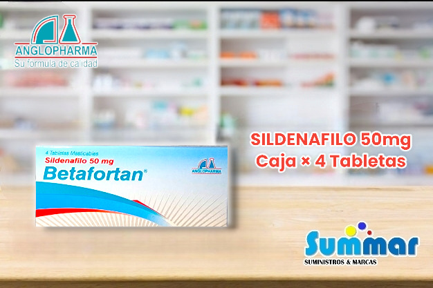 Betafortan 50mg Caja x 4 Tabletas (Sildenafil) ANGLOPHARMA