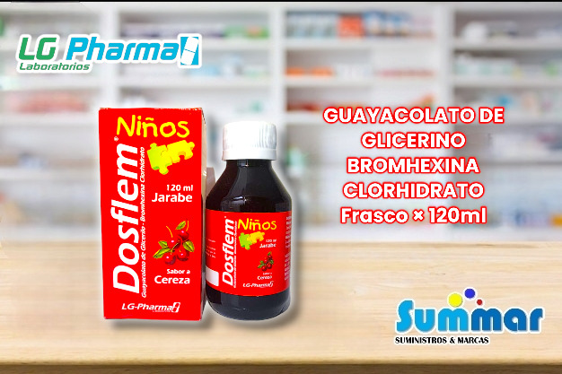 Dosflem Niños Frasco x 120ml (Guayacolato de Glicerino Bromhexina Clorhidrato) LG-PHARMA