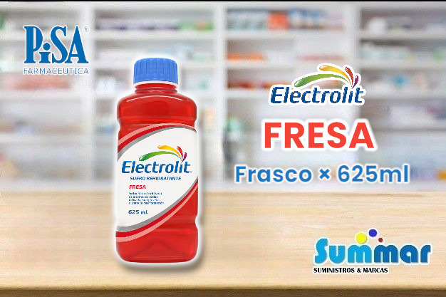 Electrolit Suero Rehidratante Fresa Frasco × 625ml PISA