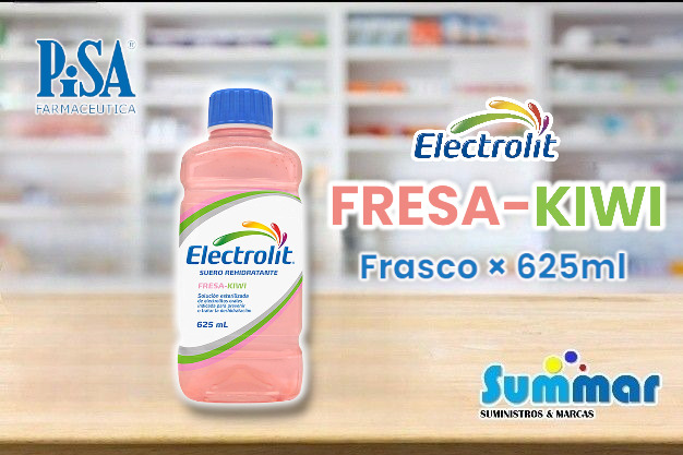 Electrolit Suero Rehidratante Fresa-Kiwi Frasco × 625ml PISA