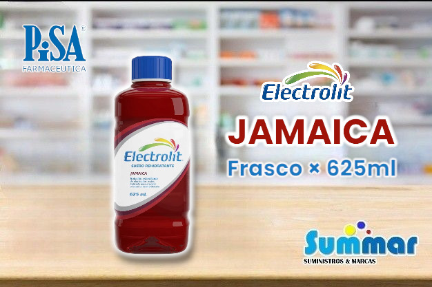 Electrolit Suero Rehidratante Jamaica Frasco × 625ml PISA