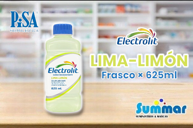 Electrolit Suero Rehidratante Lima-Limón Frasco × 625ml PISA