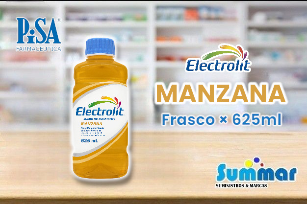 Electrolit Suero Rehidratante Manzana Frasco × 625ml PISA