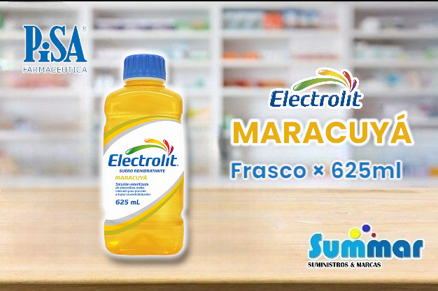 Electrolit Suero Rehidratante Maracuyá Frasco × 625ml PISA