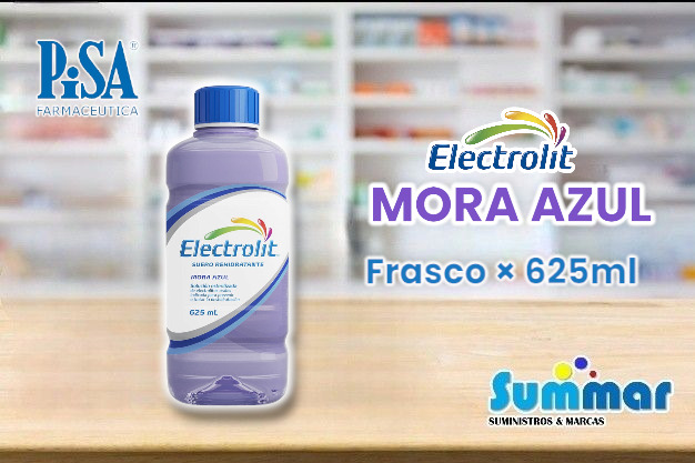 Electrolit Suero Rehidratante Mora Azul Frasco × 625ml PISA