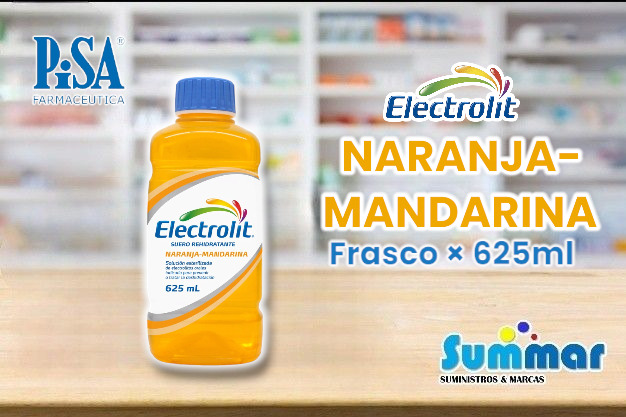 Electrolit Suero Rehidratante Naranja-Mandarina Frasco × 625ml PISA