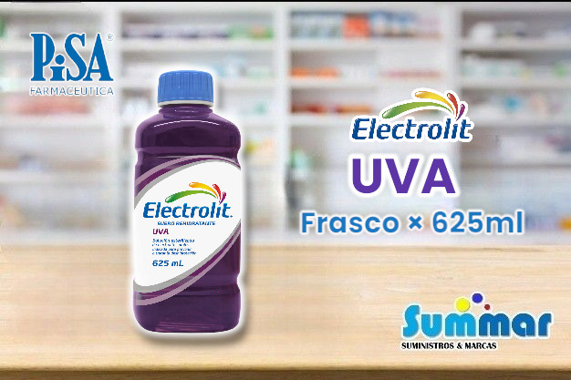 Electrolit Suero Rehidratante Uva Frasco × 625ml PISA