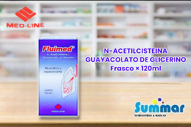 Fluimed Frasco x 120ml (N-Acetilcisteina Guayacolato de Glicerino) MED-LINE