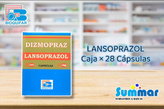 Dizmopraz 30mg Caja x 28 Capsulas (Lansoprazol) BIOQUIFAR