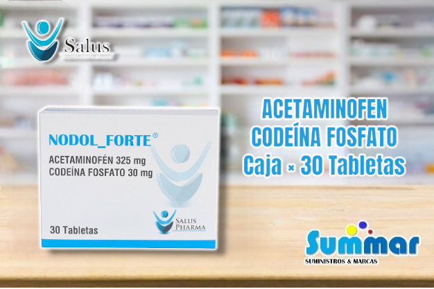 Nodol Forte Caja × 30 Tabletas Acetaminofen+ Codeína SALUS PHARMA