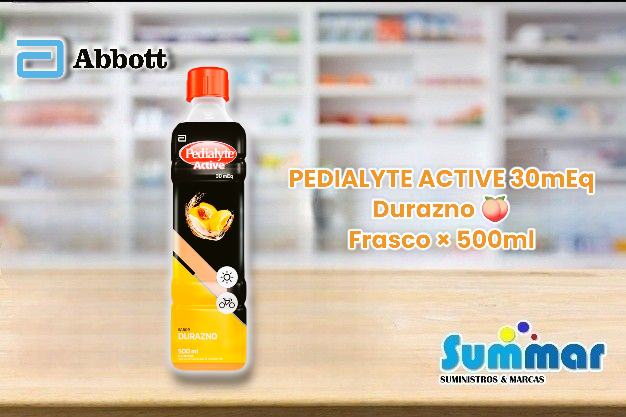 Pedialyte Active 30meq Sabor Durazno Frasco x 500ml ABBOTT
