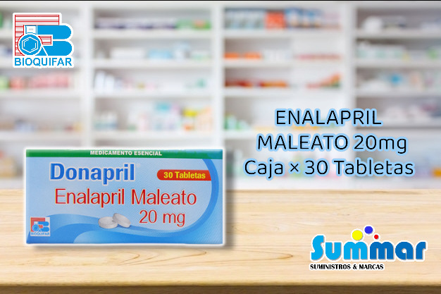 Donapril 20mg Caja x 30 Tabletas (Enalapril) BIOQUIFAR