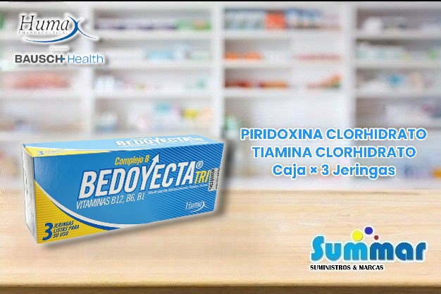 Bedoyecta Tri Caja x 3 Jeringas (Piridoxina clorhidrato + Tiamina clorhidrato (Vitamina B1) + Vitamina B12) HUMAX