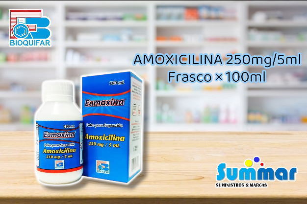 Eumoxina 250mg/5ml Frasco x 100ml (Amoxicilina) BIOQUIFAR