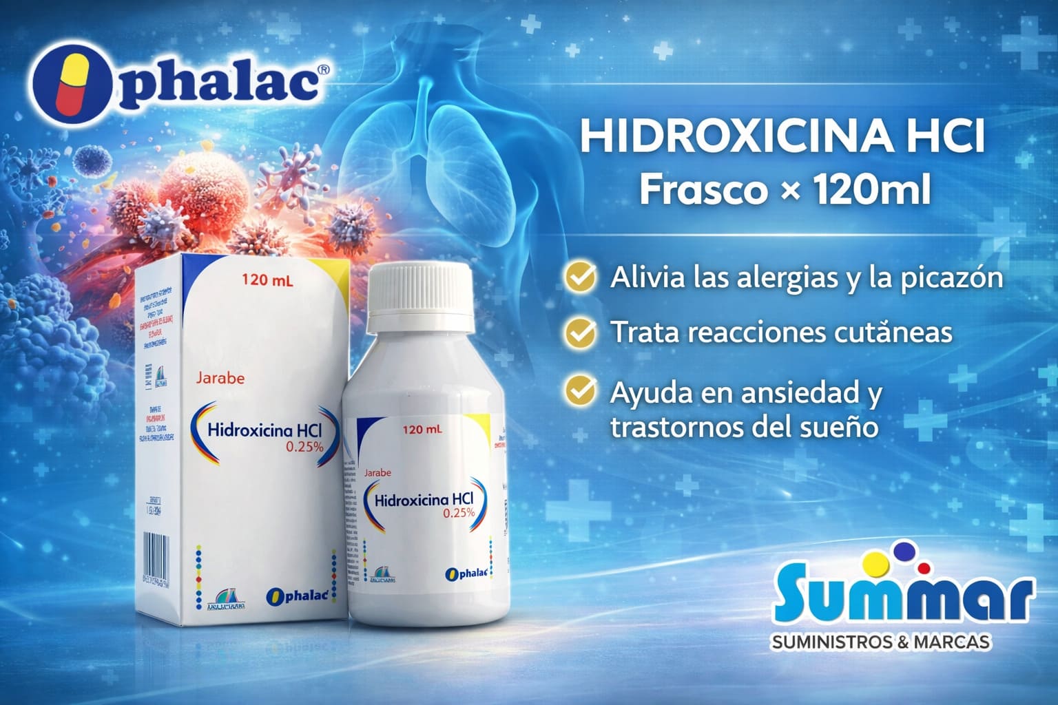Hidroxicina HCI 0.25% Frasco x 120ml ANGLOPHARMA