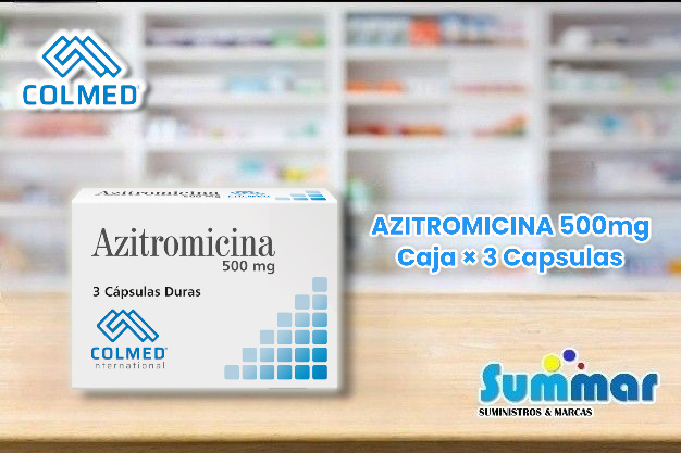 Azitromicina 500mg Caja x 3 Cápsulas Duras COLMED