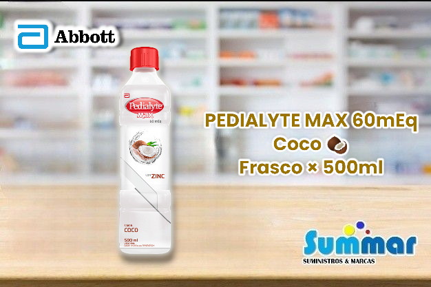 Pedialyte Max 60meq Sabor Coco con Zinc Frasco x 500ml ABBOTT