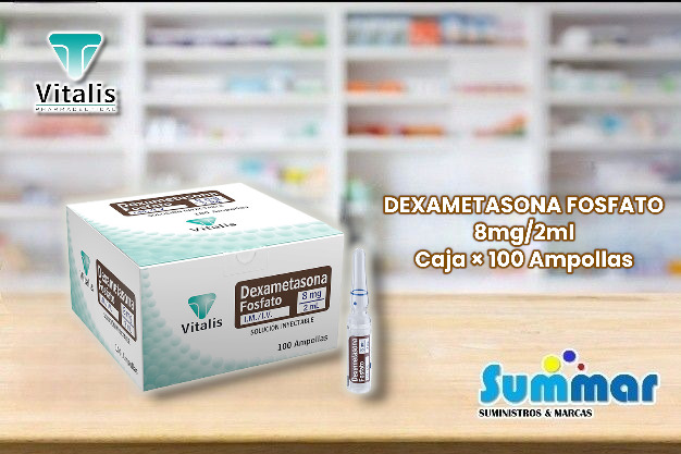 Dexametasona Fosfato 8mg/2ml Caja x 100 Ampollas VITALS