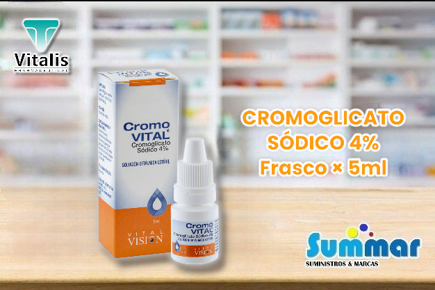 Cromovital 4% Solución Oftálmica Frasco x 5ml (Cromoglicato Sódico) VITALIS