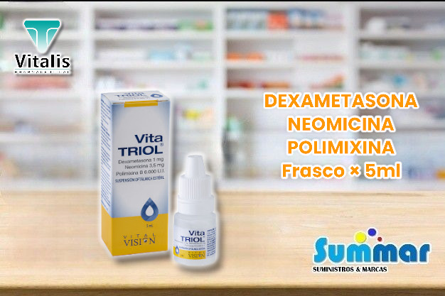 Vitatriol Solución Oftálmica Frasco x 5ml (Dexametasona Neomicina Polimixina) VITALIS