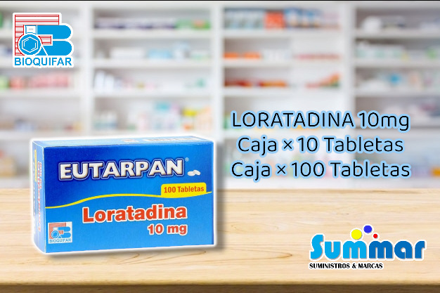 Eutarpan 10mg Caja x 10 Tabletas (Loratadina) BIOQUIFAR