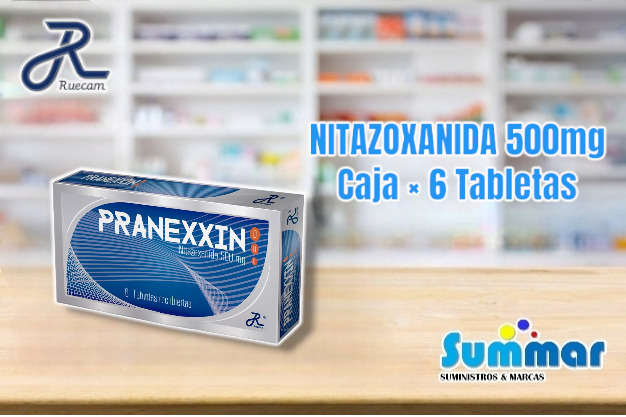 Pranexxin Duo 500mg Caja 6 Tabletas (Nitazoxanida) RUECAM