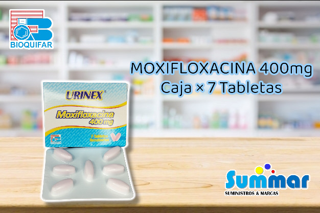 Urinex 400mg Caja x 7 Tabletas (Moxifloxacina) BIOQUIFAR