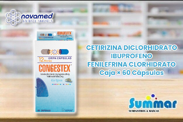 Congestex Caja x 60 Cápsulas (Cetirizina Ibuprofeno Fenilefrina) NOVAMED