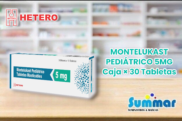 Montelukast Pediátrico 5mg Caja 30 Tabletas HETERO LABS LTDA