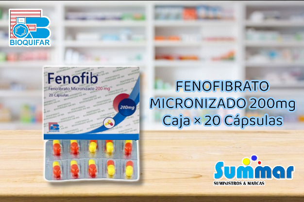 Fenofib 200mg Caja x 20 Cápsulas (Fenofibrato) BIOQUIFAR