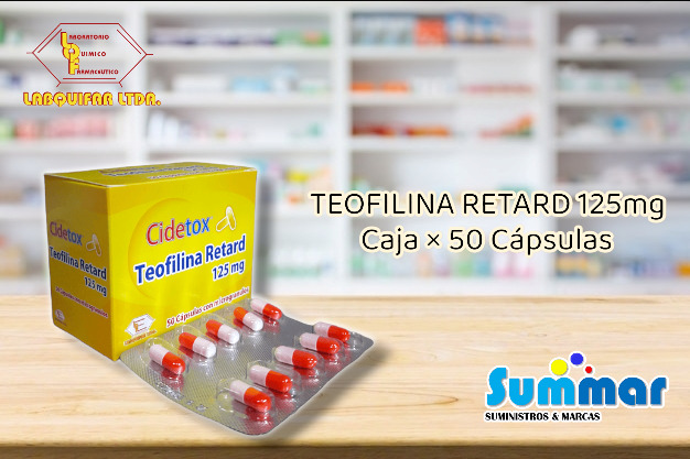 Cidetox 125mg Caja x 50 Cápsulas (Teofilina Retard) LABQUIFAR