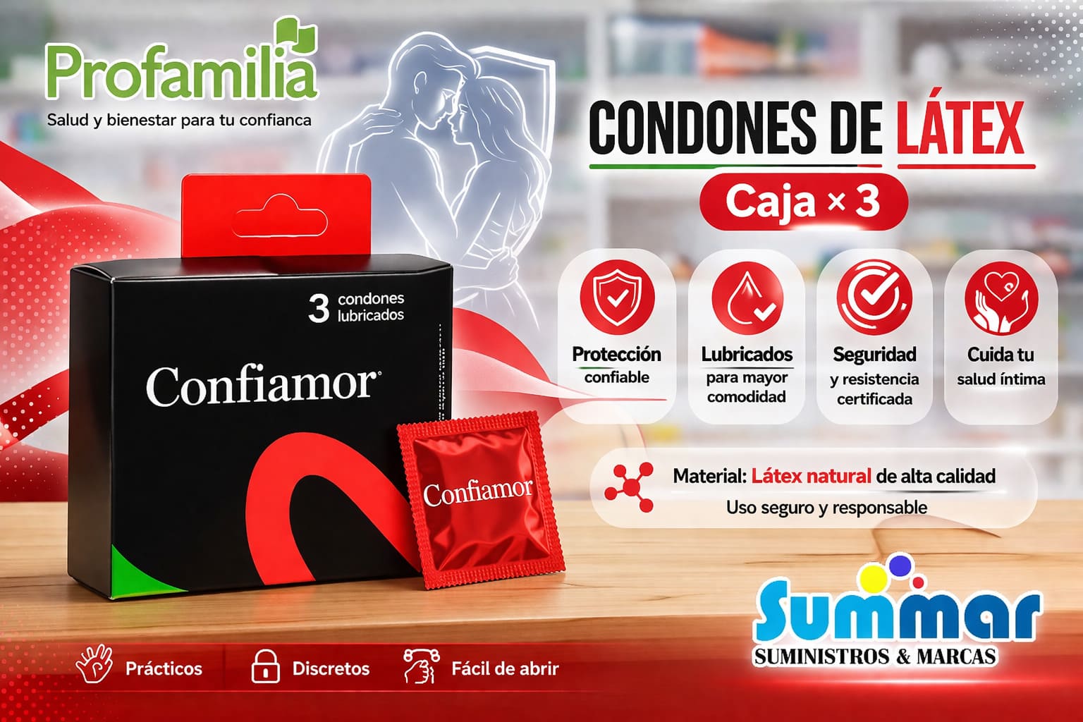 Preservativo Confiamor x 3 Unidades PROFAMILIA