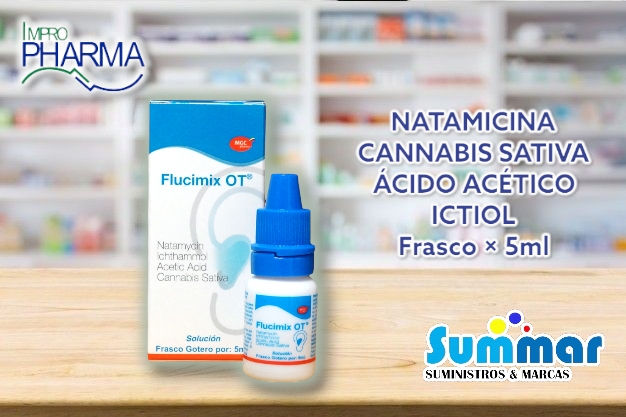 Flucimix OT Solución Otica Frasco x 5ml (Cannabis Sativa Natamicina) IMPROPHARMA