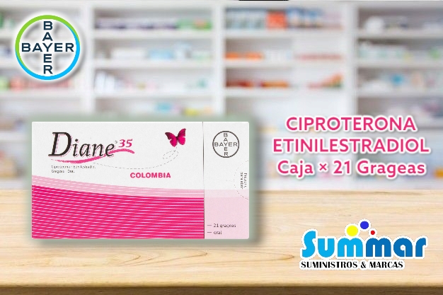 Diane 35 Caja x 21 Grageas (Ciproterona Etinilestradiol) BAYER