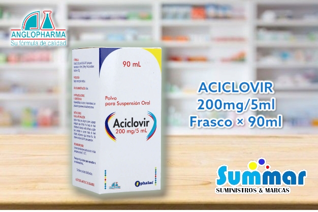 Aciclovir 200mg/5ml Frasco x 90ml ANGLOPHARMA