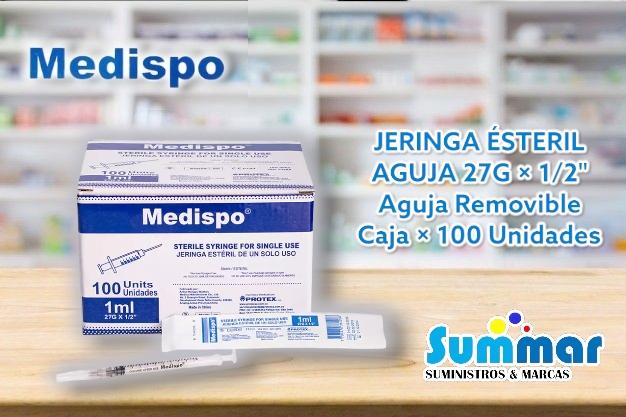 Jeringa Estéril 1ml Aguja 27G x 1/2