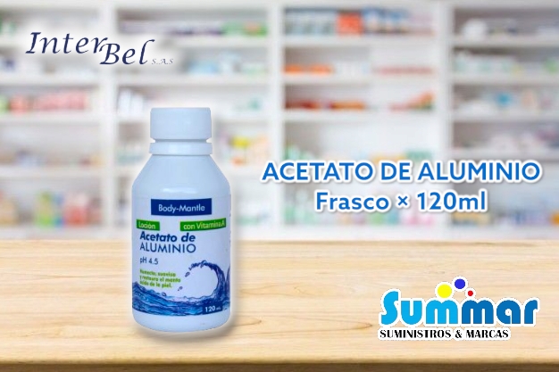 Acetato de Aluminio con Vitamina Frasco x 120ml INTERBEL