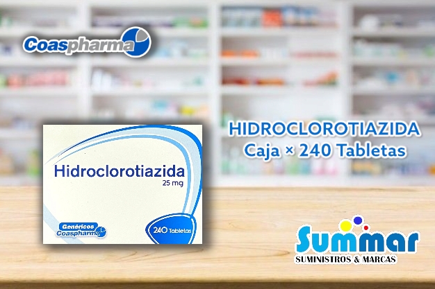 Hidroclorotiazida 25mg Caja x 240 Tabletas COASPHARMA