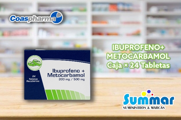 Ibuprofeno + Metocarbamol Caja x 24 Tabletas COASPHARMA