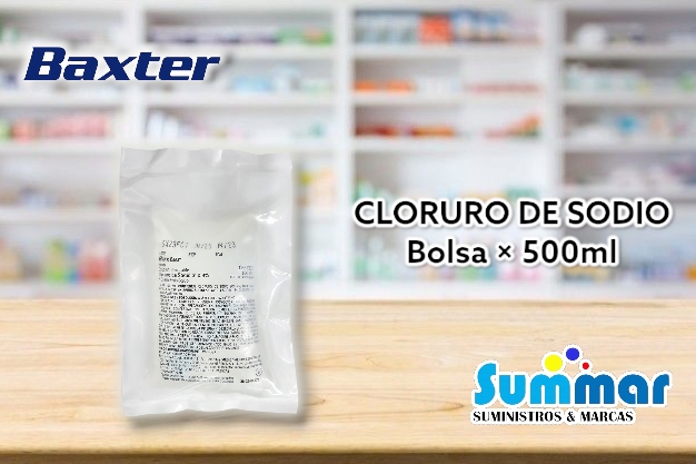 Cloruro de Sodio al 0.9% Bolsa x 500ml BAXTER