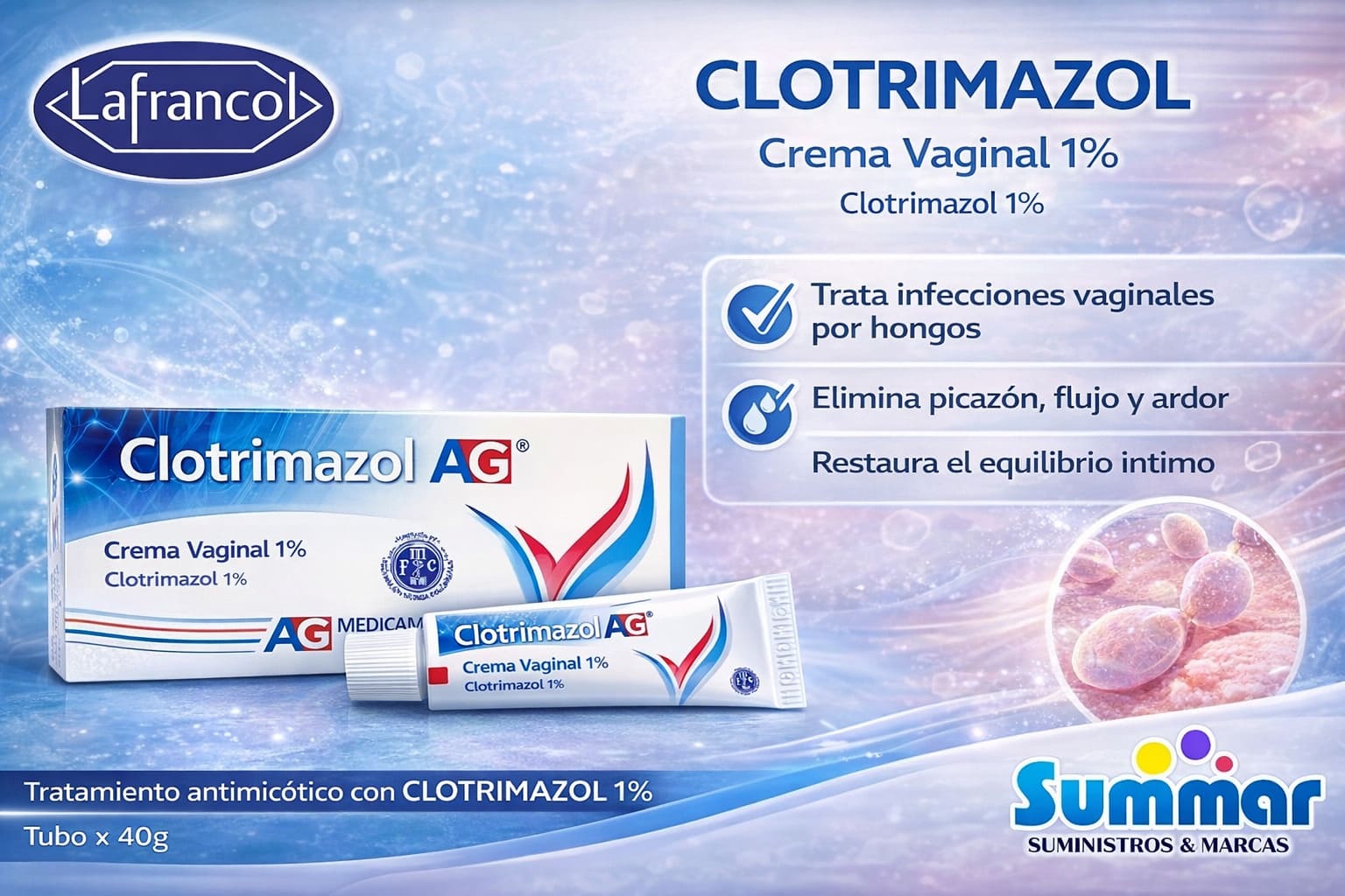 Clotrimazol Crema Vaginal 1% Tubo x 40g AG
