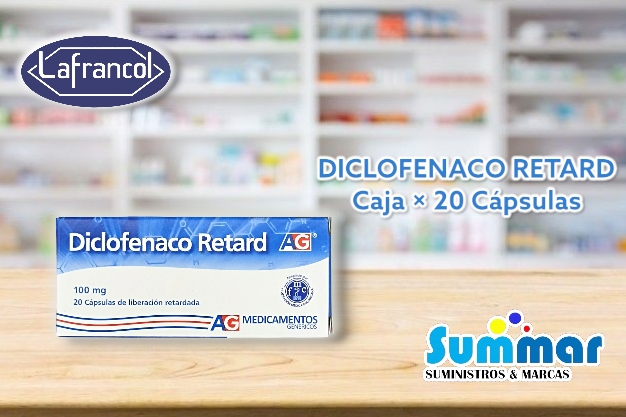 Diclofenaco Retard 100mg Caja x 20 Cápsulas LAFRANCOL