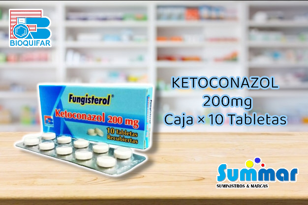 Fungisterol 200mg Caja x 10 Tabletas (Ketoconazol) BIOQUIFAR