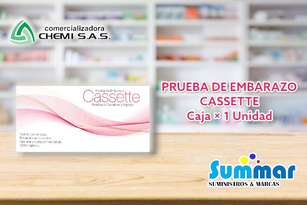 Prueba de Embarazo Rosada Cassette Caja x 1 Unidad CHEMI