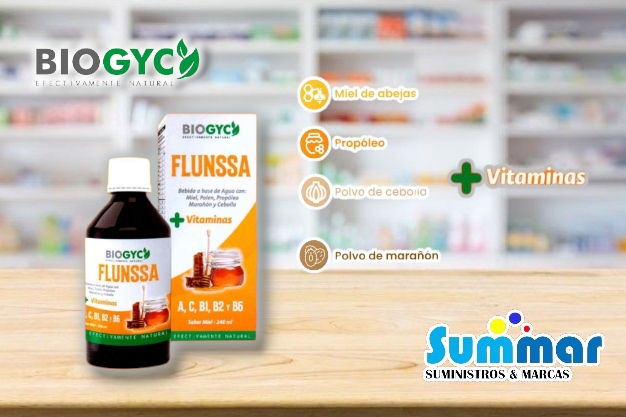 Flunssa Jarabe × 360ml (Miel de avejas Propóleo Polvo de cebolla Polvo de Marañón Vitaminas)