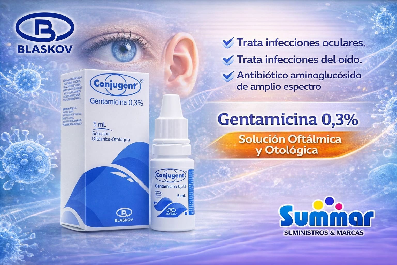 Conjugent 0,3% Solucion Oftalmica Frasco x 5ml (Gentamicina) BLASKOV