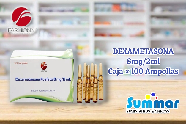 Dexametasona Fosfato 8mg/2ml Caja x 100 Ampollas FARMIONNI